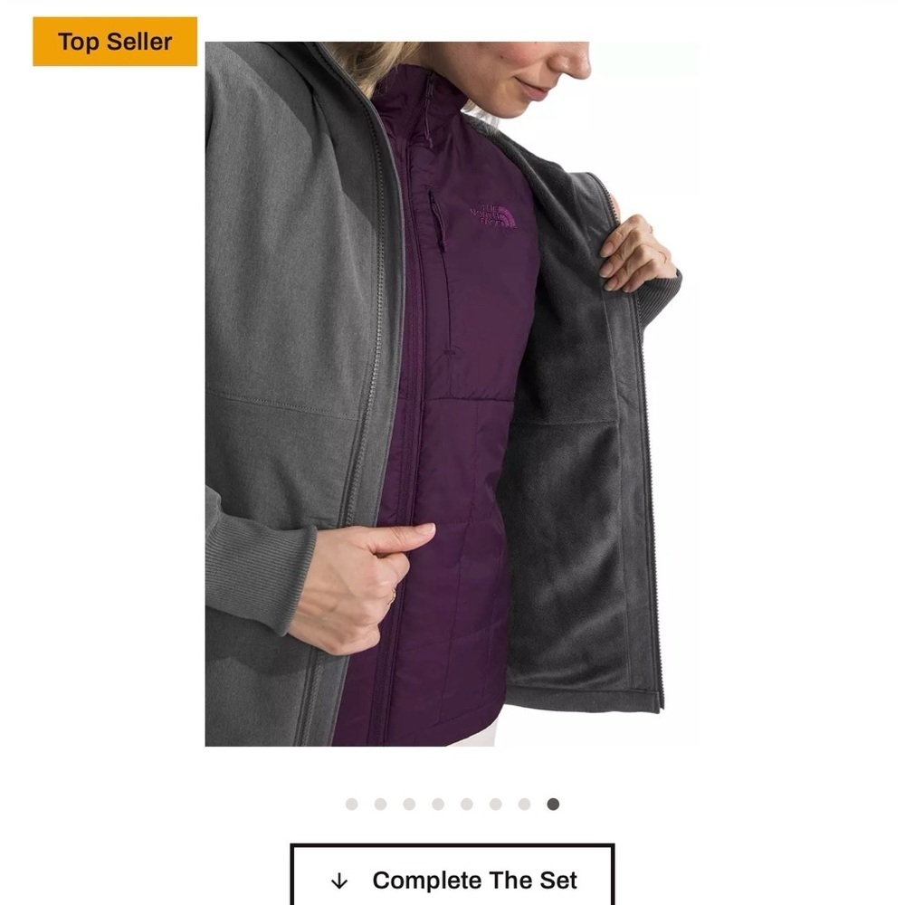 North Face Charcoal Hooded Jacket - Picture 3 of 14